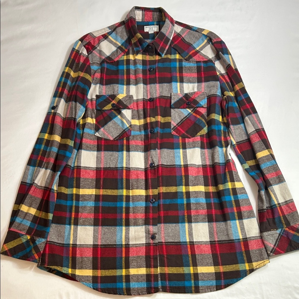 Womens Multicolor Plaid Casual 👔